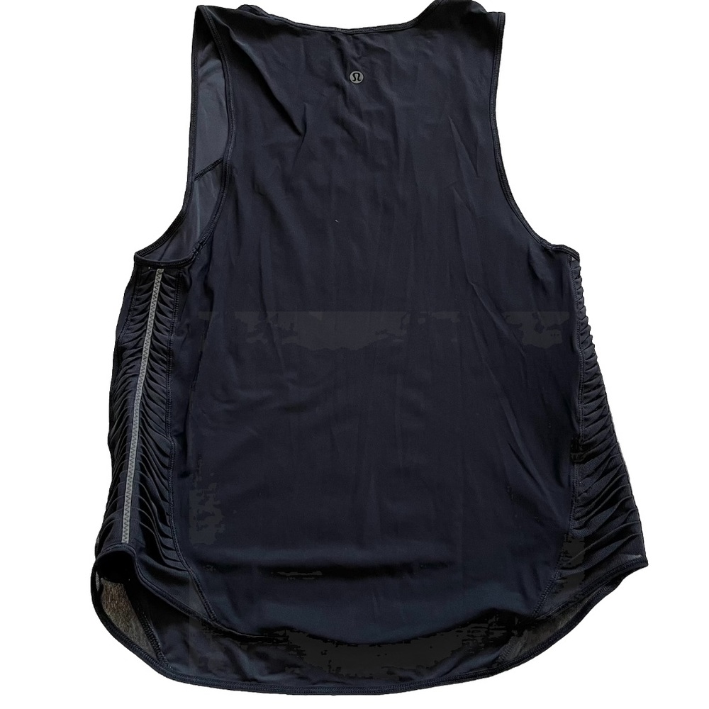 LULULEMON BLACK TANK WITH RUCHED SIDE DETAILING ACTIVE WORKOUT TRAIN TRENDY - Picture 1 of 4